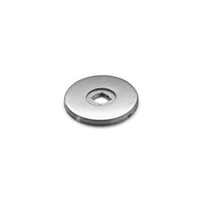 Rosace ronde pour bouton fixe, inox brossé 316
