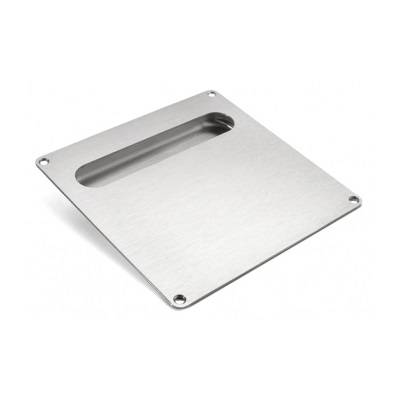 Cuvette ovale sur plaque carrée encastrée 175x175 mm, inox brossé 316
