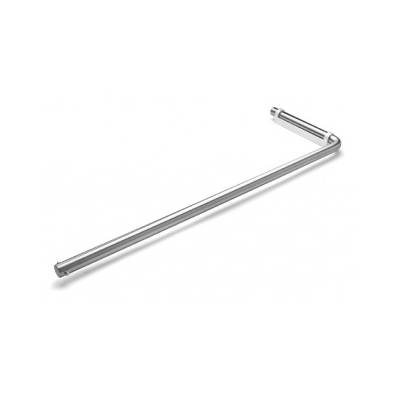 Porte serviette rabattable Ø 14x465/471 mm, support blanc, inox brossé 316