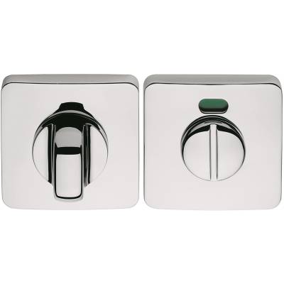 Paire de rosaces carrées conda avec voyant (CR), chromé