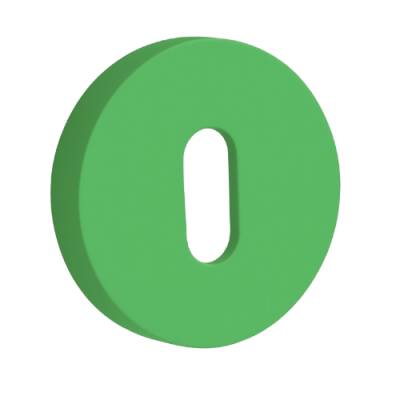 Paire de rosaces rondes MOOD ONE/DUE clé L (BC),C11 vert citron