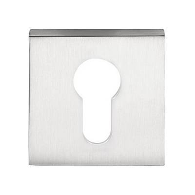 Paire de rosaces carrées clé I (CC6), chromé mat