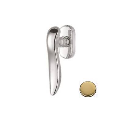 Béquille de fenêtre PIUMA sur rosace ovale, laiton poli