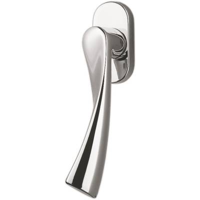 Béquille de fenêtre FLESSA sur rosace ovale, laiton poli