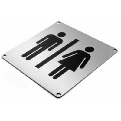 Pictogramme carré 175x175x2 mm, Unisex, inox brossé 316