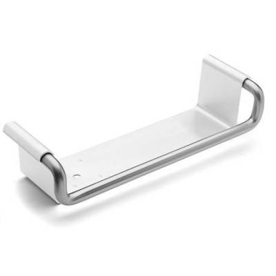 Porte shampoing 318x105 mm, plateau blanc, inox brossé 316