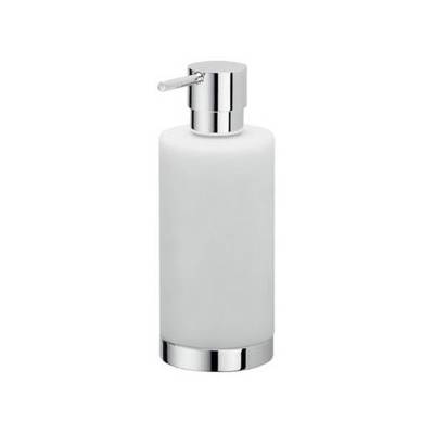 Distributeur de savon liquide à poser, 250 ml, chromé/blanc, NORDIC