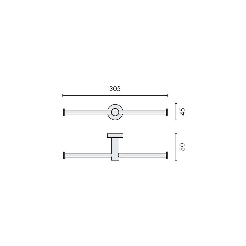 Dérouleur papier WC double, chromé, PLUS