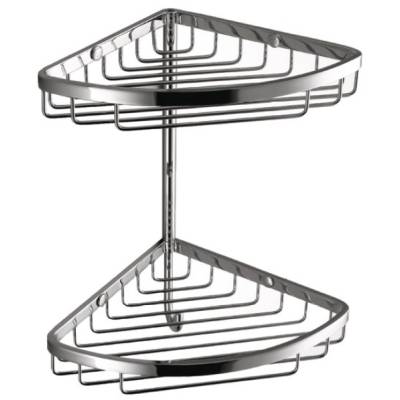 Panier d'angle deux niveaux avec crochet, chromé, COMPLEMENTS