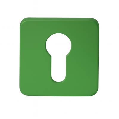 Paire de rosaces carrées MOOD ONE/DUE clé I (CR),C11 vert citron