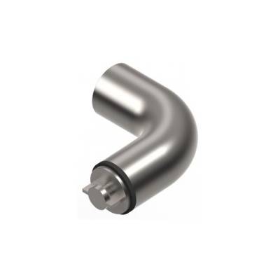 Embout coudé à 90°, inox brossé 316