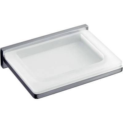 Porte-savon mural, chromé/verre, LOOK