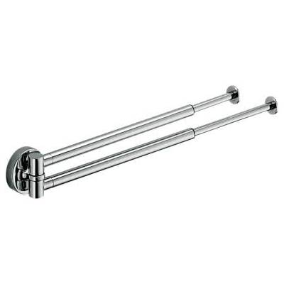 Porte-serviette double orientable et extensible, chromé, PLUS