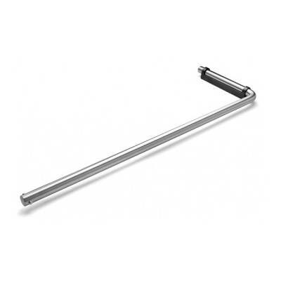 Porte serviette rabattable Ø 14x465/471 mm, support noir, inox brossé 316