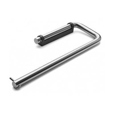 Dérouleur double papier WC Ø 14x275x94 mm, support noir, inox brossé 316