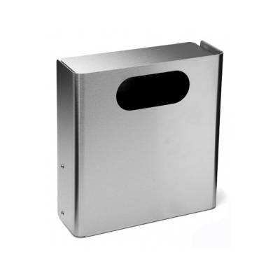 Poubelle murale 15 litres, ouverture ovale, inox brossé 316
