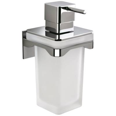 Distributeur de savon liquide mural, 220 ml, chromé/verre, FOREVER