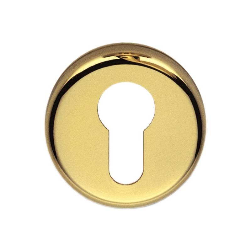 Paire de rosaces rondes clé I (BR), laiton poli