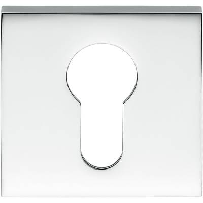 Paire de rosaces carrées clé I (CC6), chromé