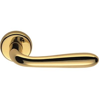 Paire de béquilles ROBOT 41 sur rosace ronde, laiton poli