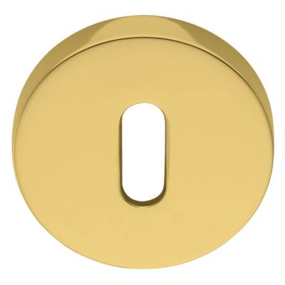 Paire de rosaces rondes clé L (BC), laiton poli