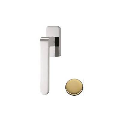 Béquille de fenêtre FEDRA sur rosace rectangulaire, laiton poli