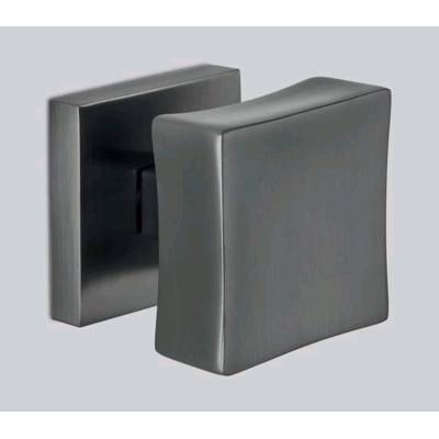 Bouton fixe SQUARE 35 sur rosace carrée, grafite mat