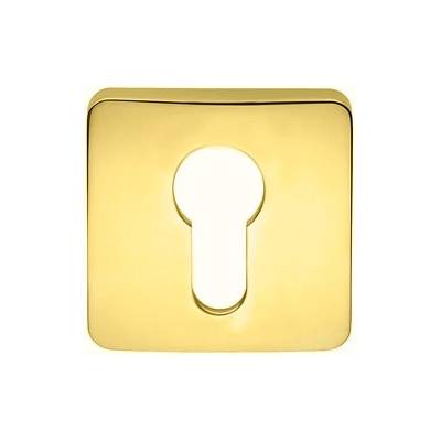 Paire de rosaces carrées clé I (CR6), laiton poli