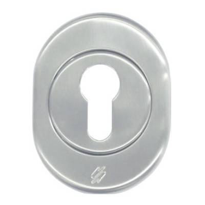 Rosace intérieure ovale protecteur de cylindre A2P**, chromé mat