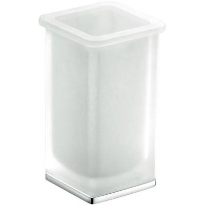 Porte-verre à poser, chromé/verre, LULU