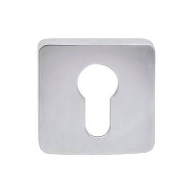 Paire de rosaces carrées clé I (CR), chromé mat