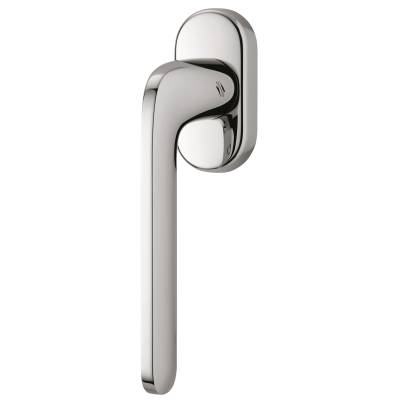 Béquille de fenêtre ROBOQUATTRO sur rosace ovale, laiton poli