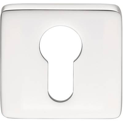 Paire de rosaces carrées clé I (CR), chromé