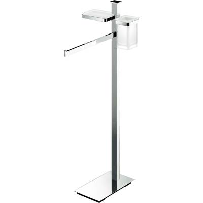 Console porte-serviette, porte-savon et porte-verre, chromé/verre, UNITS