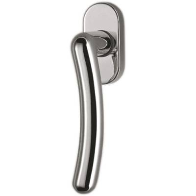 Béquille de fenêtre SIRIO sur rosace ovale, chromé mat