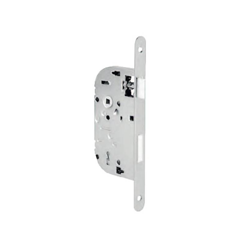 Serrure EXS 13, pêne dormant 1/2 tour clé L axe 50 mm NF bouts ronds inox