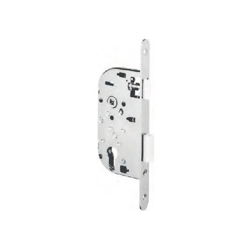 Serrure EXS 14, cylindre européen axe 50 mm NF bouts ronds inox