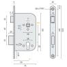 Serrure EXS 14, cylindre européen axe 50 mm NF-QC bouts ronds inox