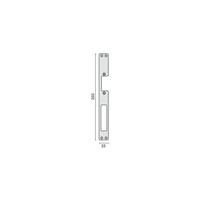 Têtière longue réversible, 250x25x3 mm, inox
