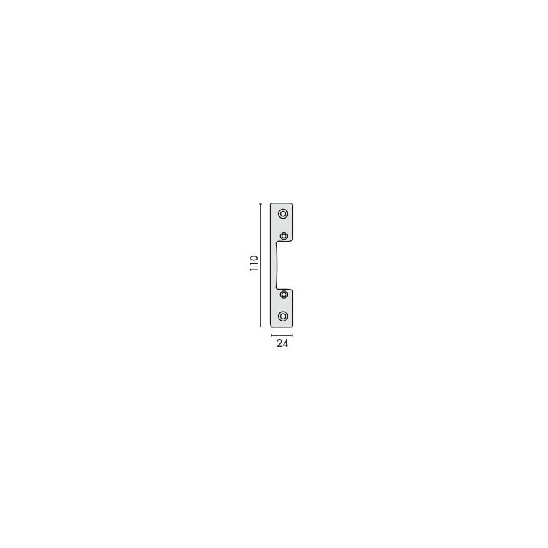 Têtière courte réversible, 110x24x3 mm, inox
