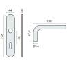 Paire de béquilles sur plaque LOGINOX L 16 mm fonction clé L, inox brossé 304
