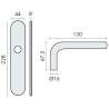 Paire de béquilles sur plaque LOGINOX L 16 mm fonction BDC, inox brossé 304