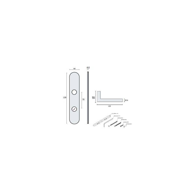 Paire de béq. sur plaque ép. 6,5 mm LOGINOX 221 L90° diam.16 mm, BDCC.