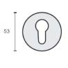 Paire de rosaces rondes Soft-Line clé I Ø 50 mm, inox brossé 202