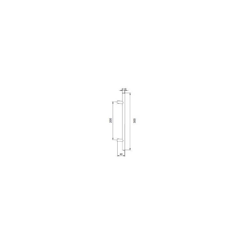 Unité poignée de tirage T "Modèle 51" diam.19 mm long:300 EA:200 inox brossé