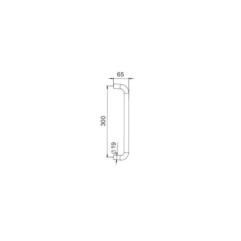 Unité poignée de tirage U "Modèle 53" diam.19 mm long:319 EA:300 inox brossé