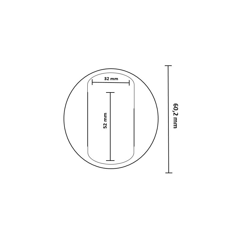 Unité de rosace ronde décorative D.60*2 mm,  pour protecteur de cyl. A2P** noir