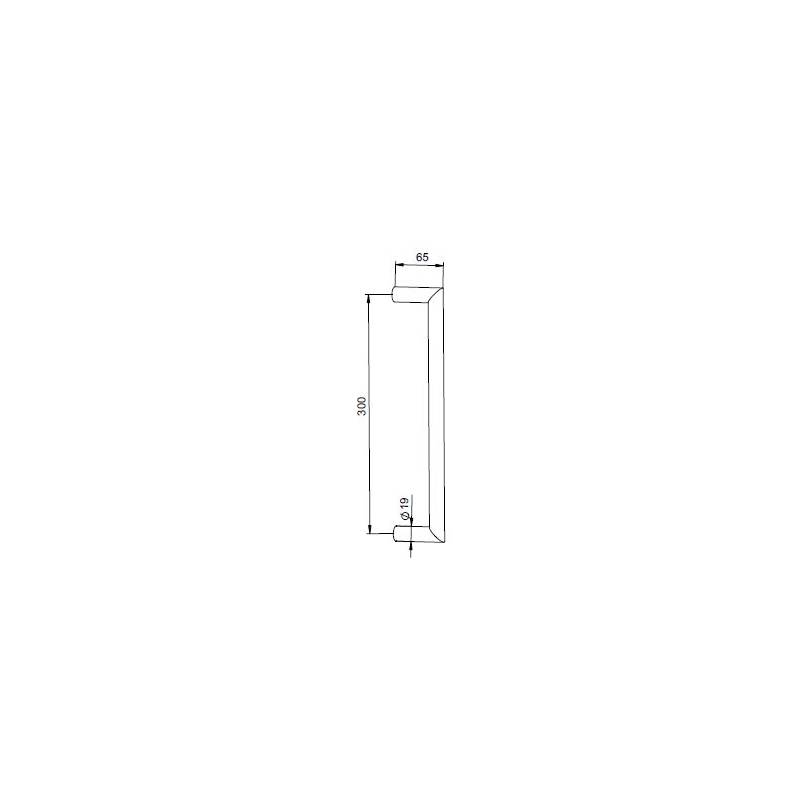 Unité poignée de tirage E "Modèle 55" diam.19 mm long:319 EA:300, noir mat