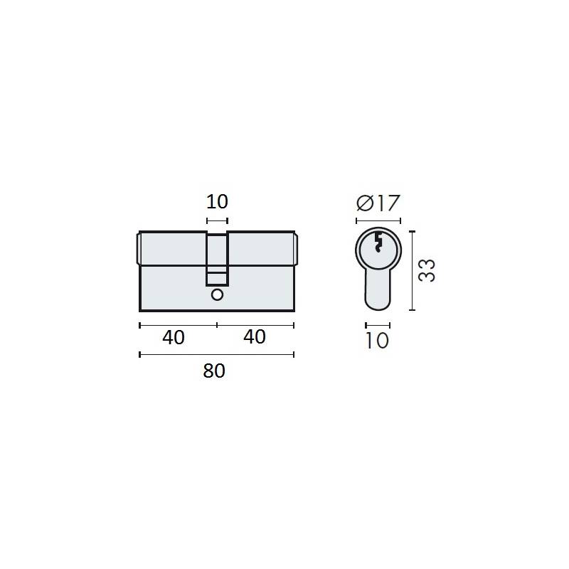 Cylindre européén TITAN 2000 40x40 nicklé mat varié
