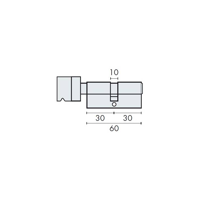 Cylindre européén TITAN 30x30 bouton nicklé mat sur n 13142  même variure